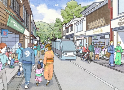 温泉街の道路イメージ案