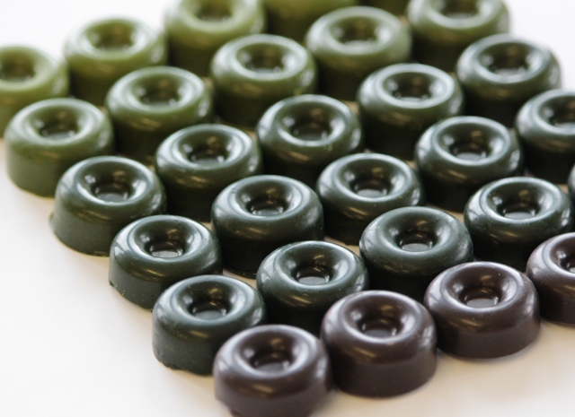 3%から24%まで異なる抹茶チョコ1