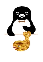 版画「純喫茶ペンギン　金のシャチホコ」26×18cm 38,500円(税込)