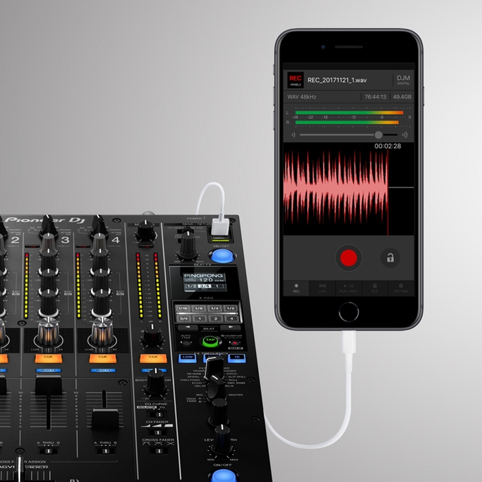 1) DJMシリーズとシンプルな接続で録音可能