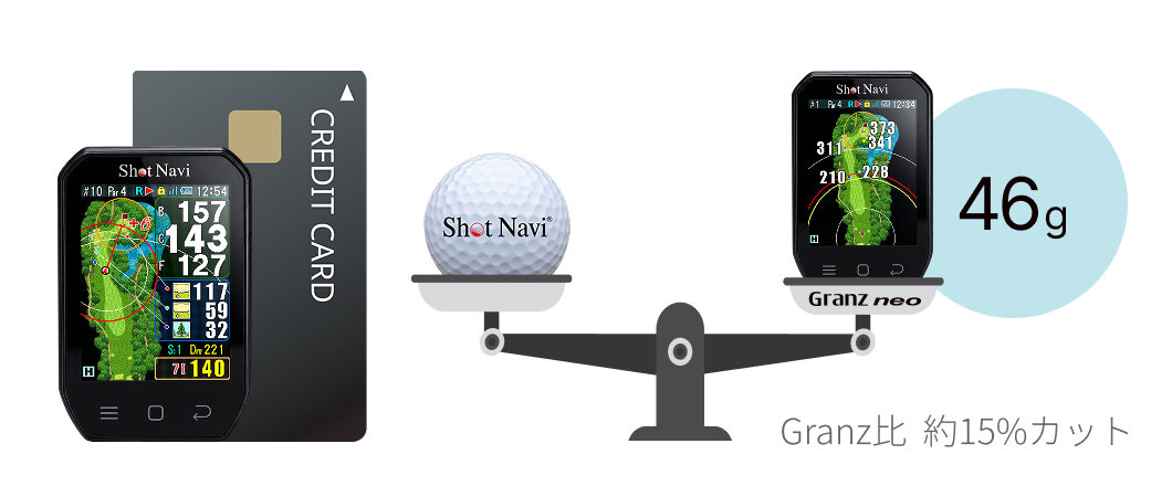 ゴルフ距離計測器“Shot Navi”よりコンパクトなボディに さらなる軽量化
