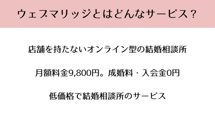 ウェブマリッジとはどんなサービス?