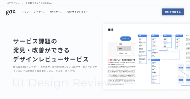 株式会社gaz(ギャズ)が新サービス『UIデザインレビュー』を提供開始