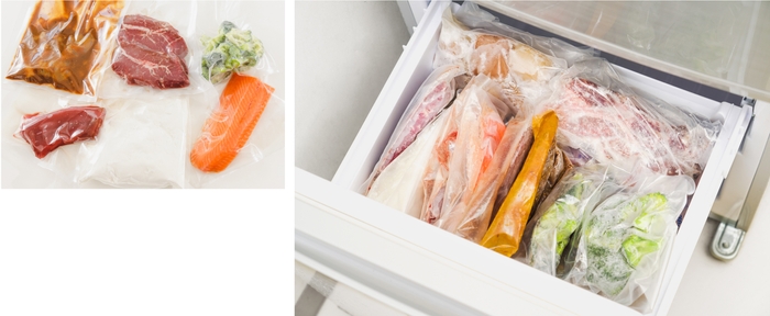 お肉やお魚、野菜や汁物まで/冷凍庫もスッキリ