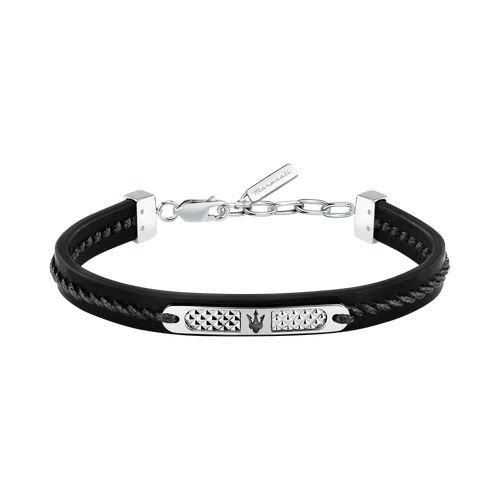 RECYCLED LEATHER BR SS BLK REC LEATHER BLK 19+3CM