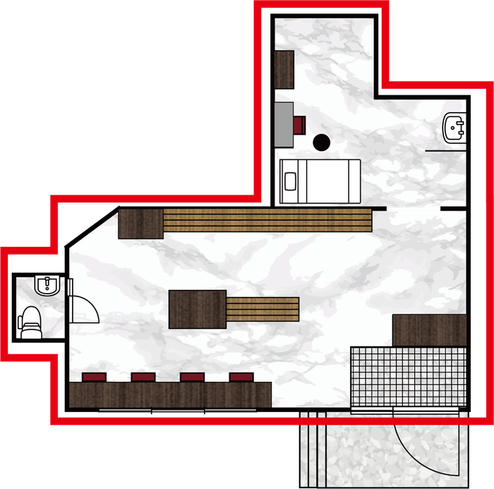 今回の施工範囲:病院の場合(待合室・診察室・トイレ)