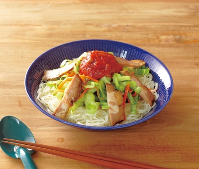 たっぷり野菜のビビンそうめん