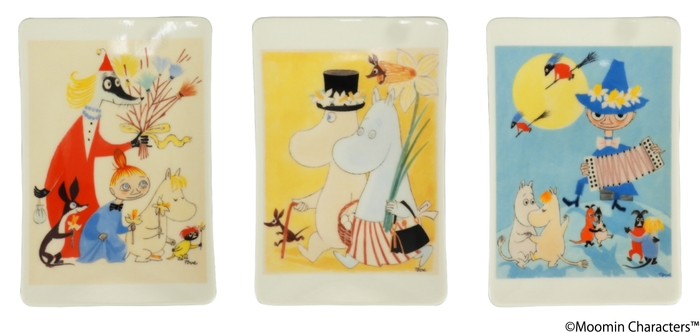 プレート(左から ハッピーイースター!/ムーミンパパアンドムーミンママ/スナフキンプレイングミュージック)