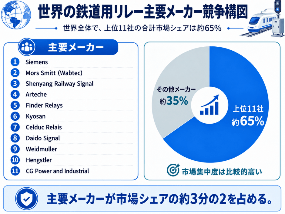 図. 鉄道用リレー, グローバル市場の競争環境