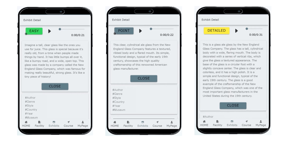 メイン機能の一つである、利用者の選択に応じた難易度別解説画面の例