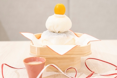 まるで鏡餅のようなパンケーキ
