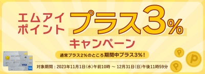 エムアイポイントプラス3%キャンペーン