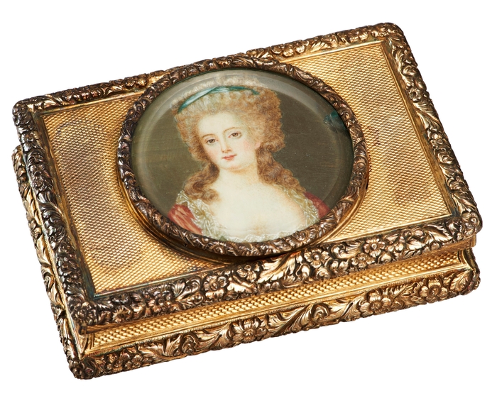 Photo.01 金台エナメル仕上げ婦人肖像画嗅ぎたばこ入れ イギリス 19世紀