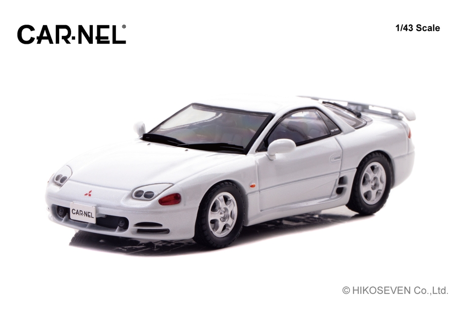CARNEL 1/43 三菱 GTO Twin Turbo (Z16A) 1993 Galaxy White：左前