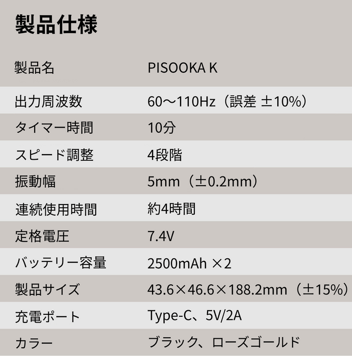 製品規格