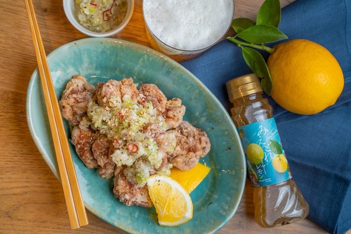 鶏の唐揚げ~ねぎ塩マイヤーレモンソースがけ~