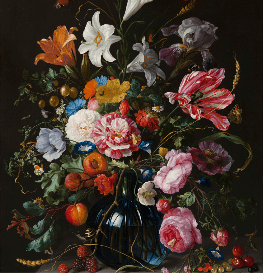 絵画額『花と花瓶』H.M.Lee李賢美 花瓶で繰り広げられる花の花火 17世紀の花の絵画展「イン・フル