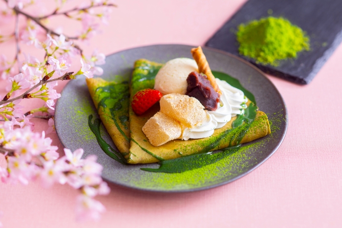 辻利兵衛本店抹茶とわらび餅のクレープ