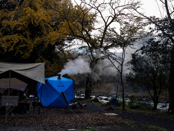 桂川のほとりで整う