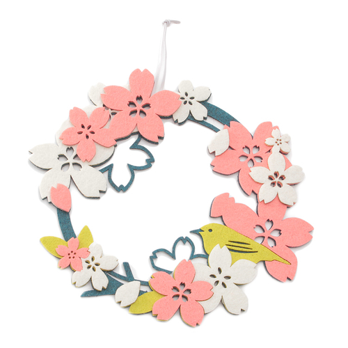 「フェルトリース 桜」価格：290円／サイズ：W22×H22cm