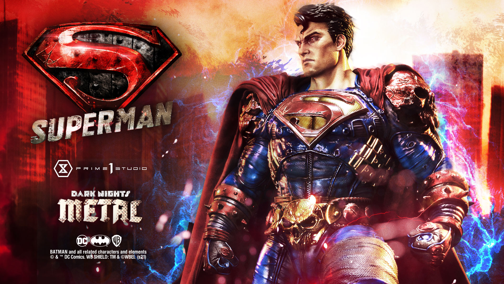 闇落ちしたスーパーマン アメコミヒーローの代名詞 スーパーマン が人気コミック ダークナイツ メタル 版の凛々しくも禍々しいスタイルでスタチュー化 Newscast