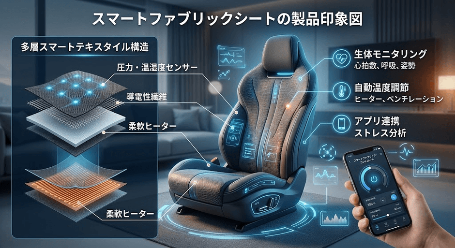 図. スマートファブリックシートの製品画像