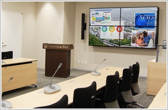 “災害対策室”を兼ねた“庁議室”を整備「土浦市役所 様」