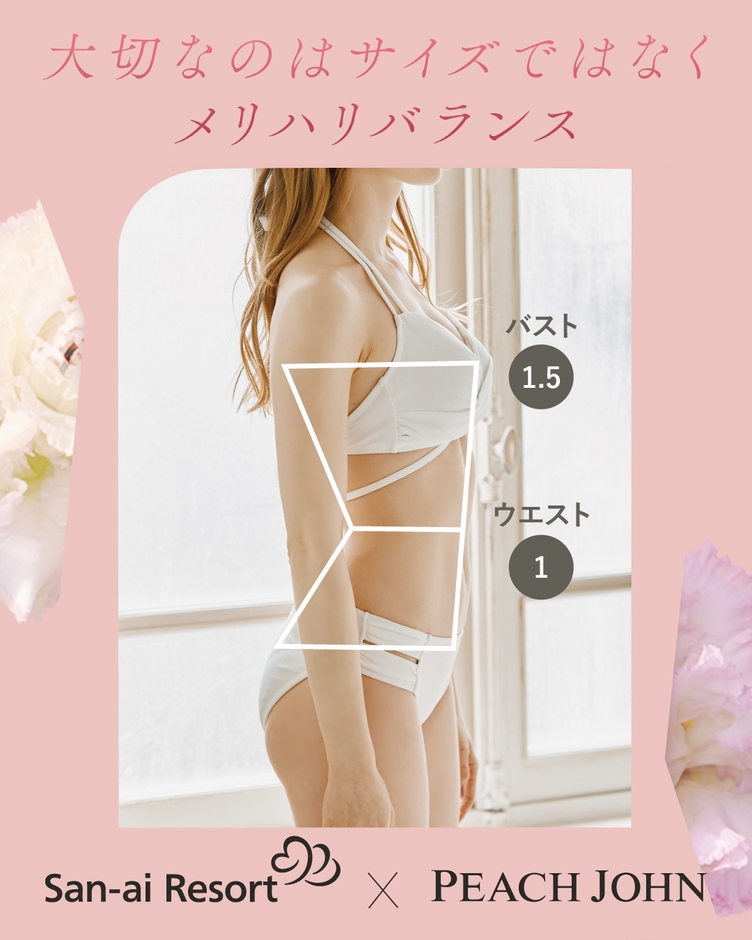 San-ai Resort × PEACH JOHN NICE BODY SWIM対比