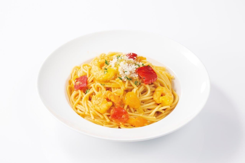 エビのサフランオイルソースパスタ