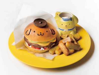 ハンバーガーそっくり!ポムポムプリンのスイーツバーガープレート