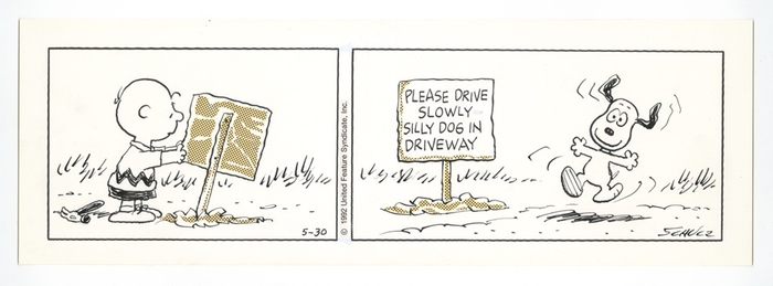 「ピーナッツ」原画　1992年5月30日 (C) Peanuts Worldwide LLC