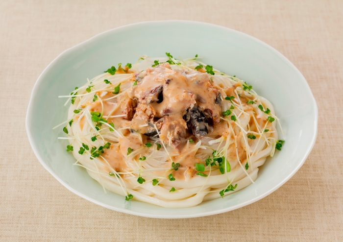 さば缶とスプラウトのサラダうどん （おろししょうが＋さば缶+スプラウト使用）