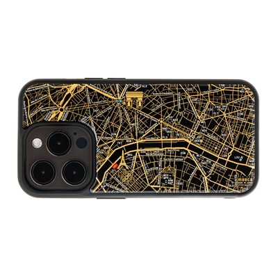 FLASH Paris回路地図 iPhone 15 Proケース 黒
