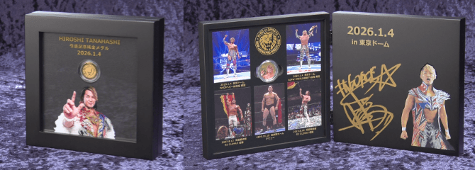 新日本プロレス　棚橋弘至 直筆サイン入りフォトフレーム 棚橋弘至選手 引退記念 直筆サイン入り純金メダル発売のお知らせ