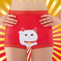 履くだけで運を呼び込む「開運招き猫×赤」パンツが新発売！ ～金運を呼び込む招き猫と元気になる 赤の最強タッグがパンツになりました～