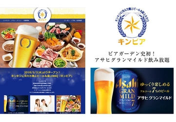 ビアガーデン史上初、アサヒグランマイルド新登場！ 屋上ビアガーデン＆BBQ「キンビア マルイ錦糸町店」が 5/2オープン。