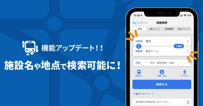 「駅すぱあと for iPhone」施設名称や地点での検索を実現