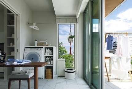 軒下空間で上手に外干し