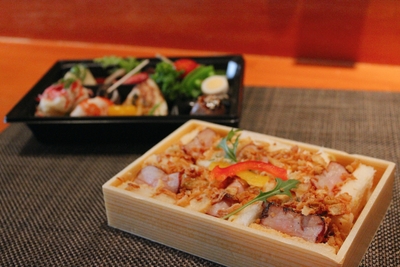 <期間限定!お花見弁当>豚のねぎ味噌サンド弁当