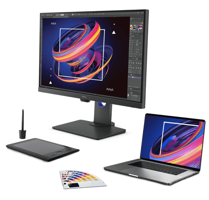 sRGB / Rec.709 100％カバーの広色域表示