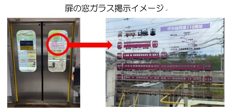 扉の窓ガラス掲示イメージ