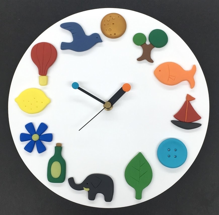 A賞 森井ユカ ねんど作品 オリジナル時計-POP