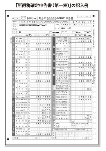 確定申告記入例付き