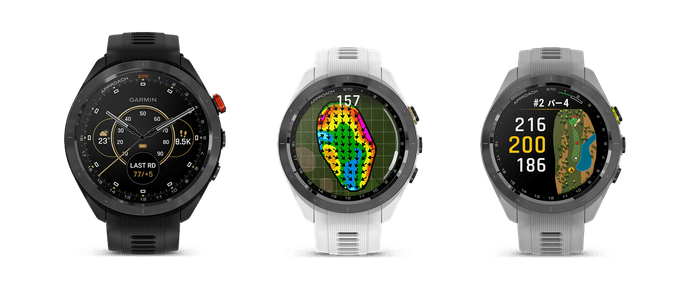 左から、『Approach S70 47mm Black』『Approach S70 42mm White』『Approach S70 42mm Gray』