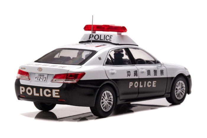 1/43 トヨタ クラウン ロイヤル (GRS210) 2019 沖縄県警察地域課渉外機動警ら隊車両 (渉1):右後