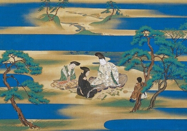 伊勢物語八橋図(部分)