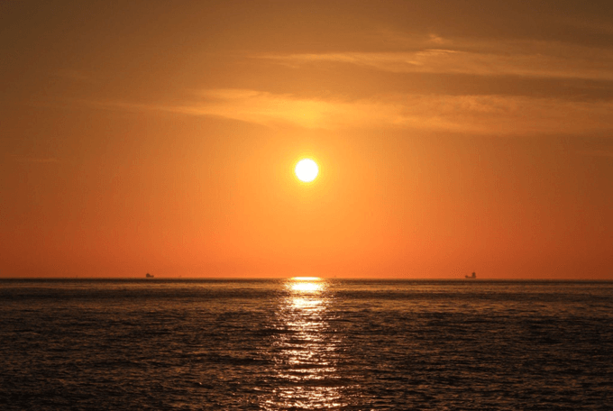 淡路島西海岸の夕陽