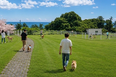 しおかぜドッグラン　※AI生成・加工イメージ