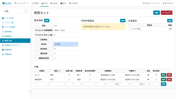 製造工程の管理