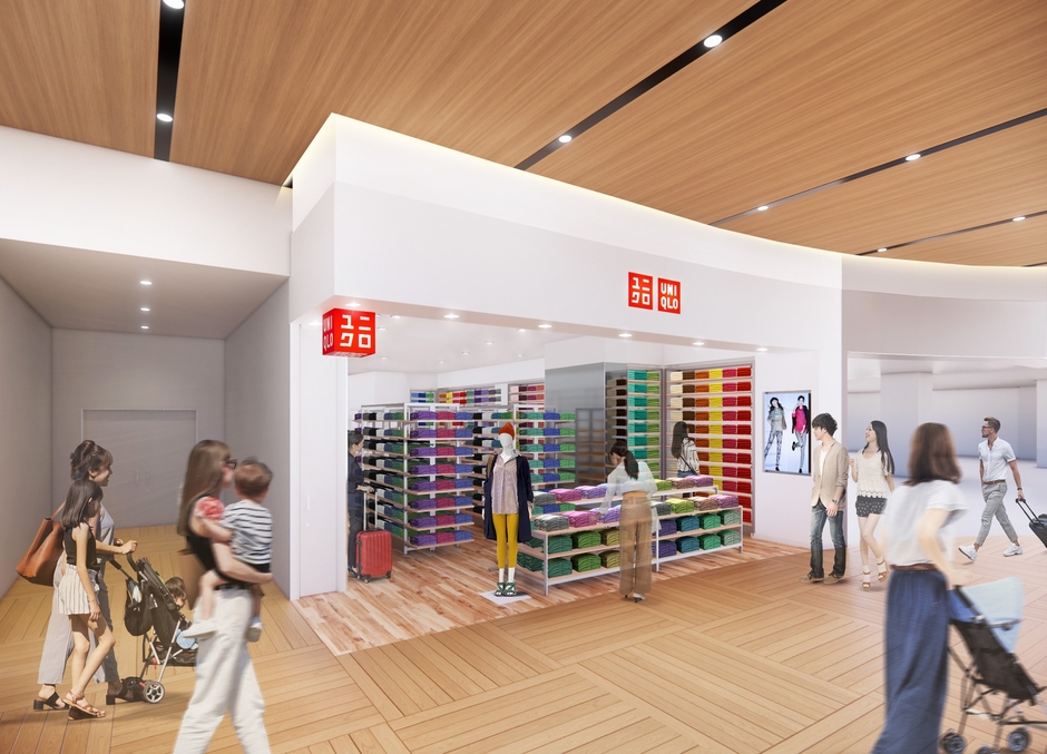 ▲ユニクロ 関西空港出国エリア店 パース